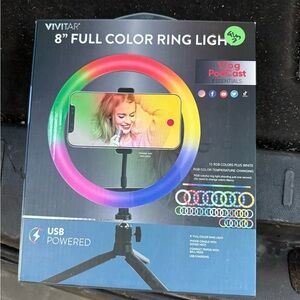 Vivitar 8" Full Color Ring Light - Black